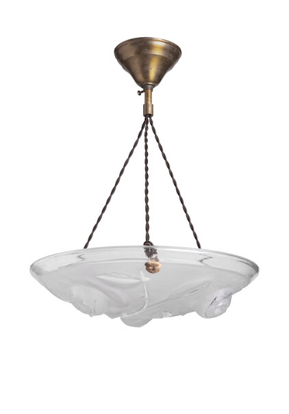 Klassieke Hanglamp, Art Deco Schaal aan Koord