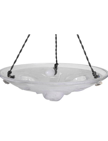 Art Deco hanglamp, persglas met rozen