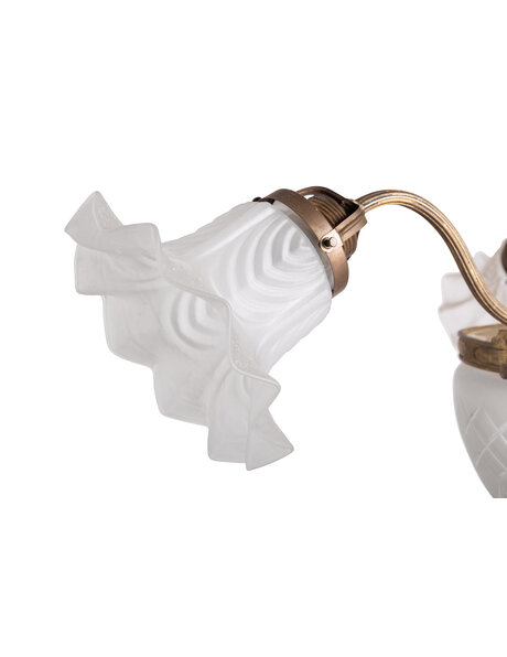 Brass hanging lamp with cut glass shade