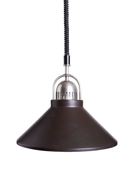 Brown hanging lamp on pull pendant, vintage