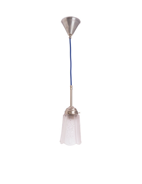 Matt glass hanging lamp on a cord