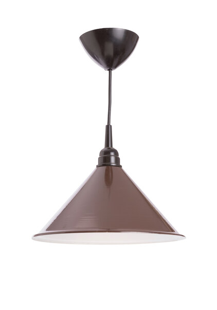 Vintage Hanging Lamp, Brown Enamel, 1970s