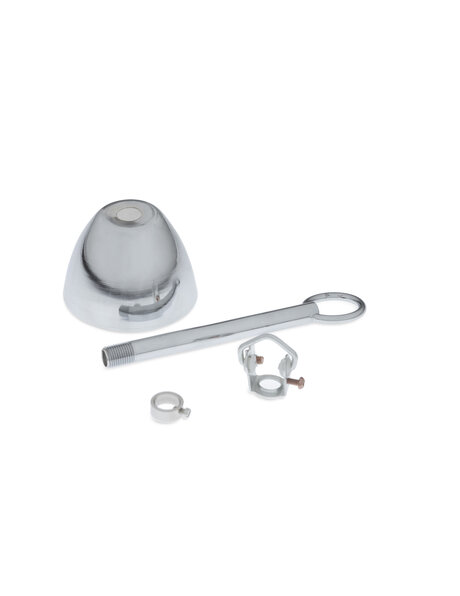 Chrome, shiny ceiling plate complete for chain