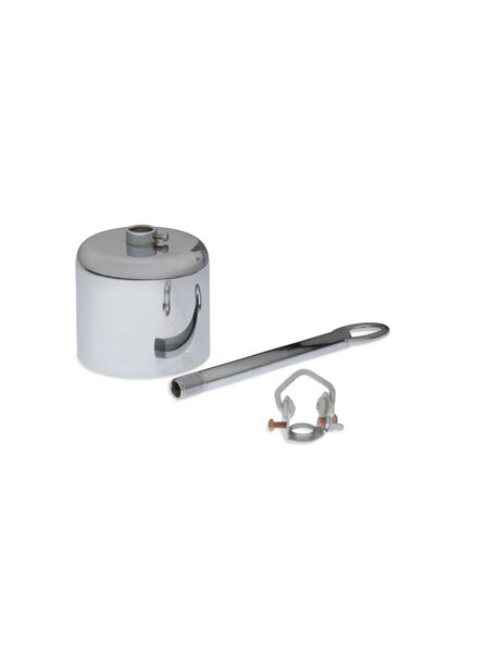 Plafondkapje, glimmend chroom, compleet voor ketting