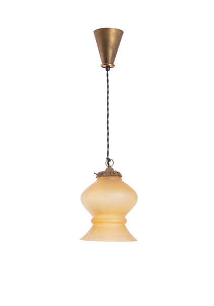 Hanging lamp, Brown Glass Lantern, 1960s