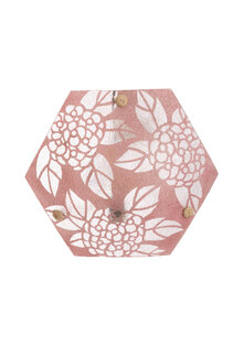 Hanglamp, Glazen Schaal, Roze Opdruk, Jaren 30