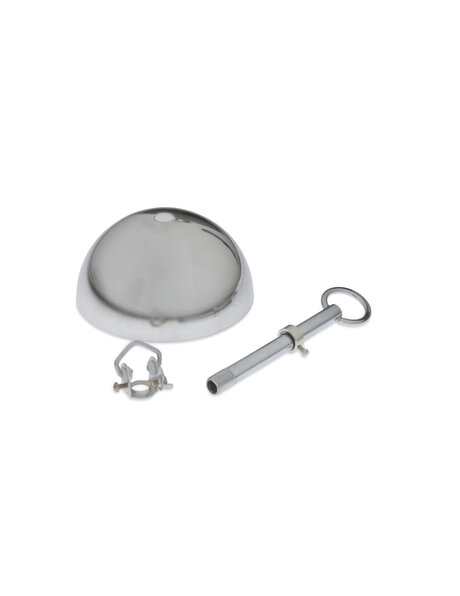 Shiny chrome ceiling plate, complete for chain