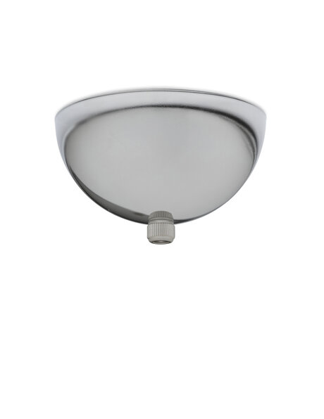 Shiny ceiling plate, chrome, complete for cord