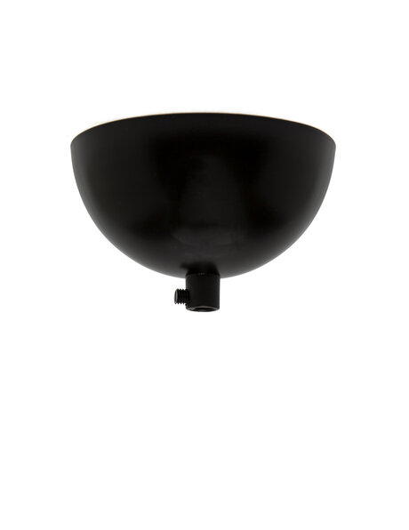 Ceiling Plate, black, with strain relief to easily attach cord