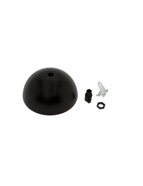 Ceiling Plate, black, with strain relief to easily attach cord