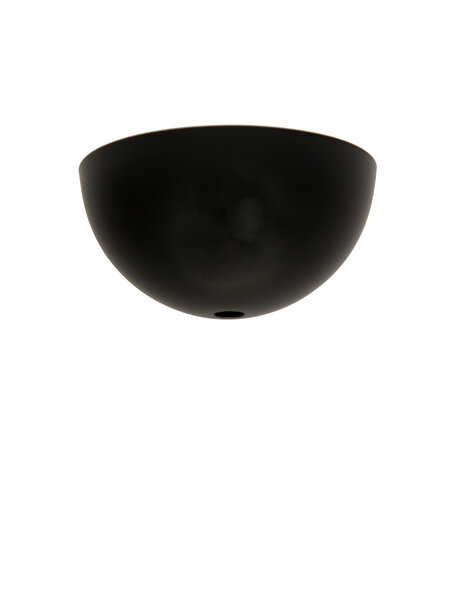 Black ceiling plate, matt black, half metal ball