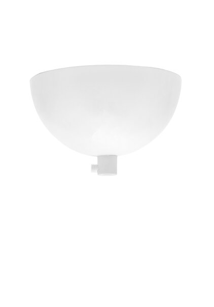 Ceiling Cap, White, Complete for Cord, Half Ball