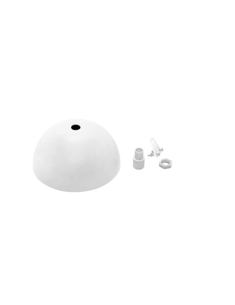 Ceiling plate, white, complete set, hemisphere (half ball shape)