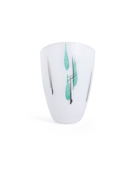 Lampenkap vintage, wit met zwart en groen