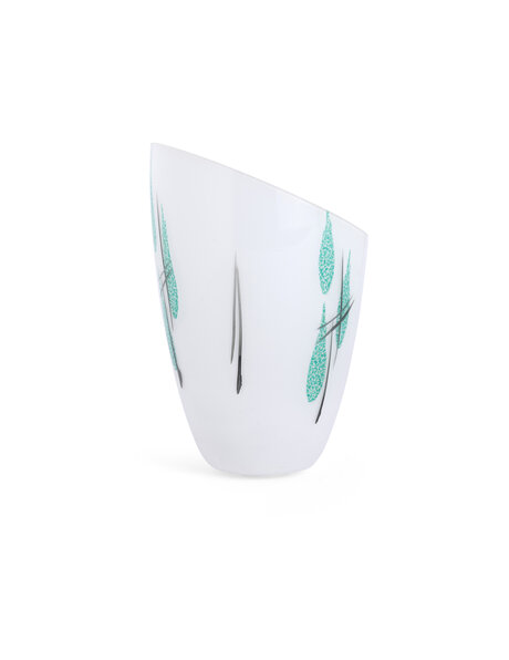 Lampenkap vintage, wit met zwart en groen