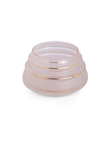 Lampenkap vintage, roze glas met ribbels