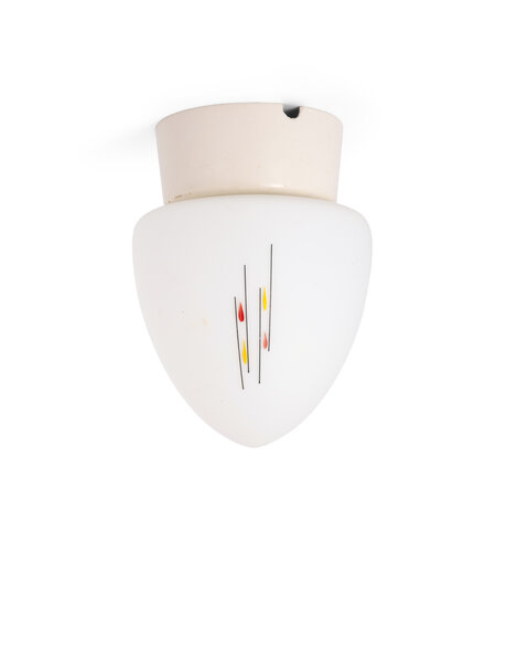 Children's room ceiling lamp, abstract decorated glass