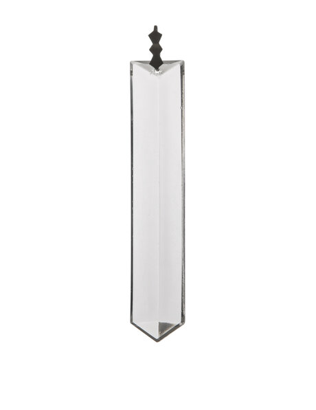 Crystal glass, chandelier bead: straight arrow