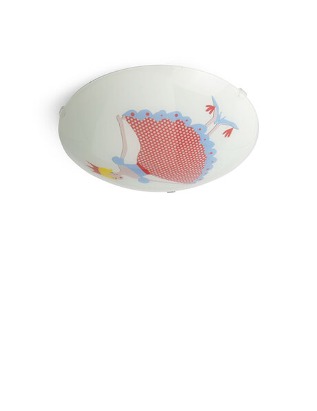 Ceiling lamp for a child's room, princess on glass