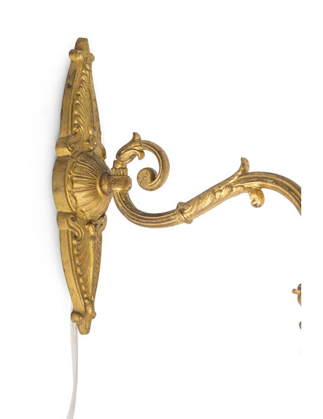 Antique wall lamp, matt glass lampshade