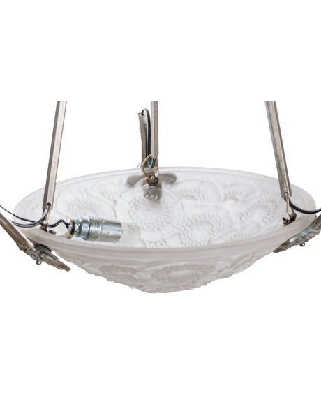 Art Deco hanging lamp on square tubes