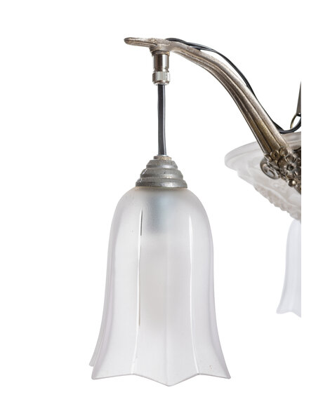 Art Deco hanging lamp on square tubes