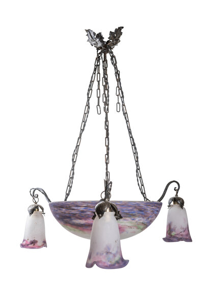 Classic Hanging Lamp Purple Glass
