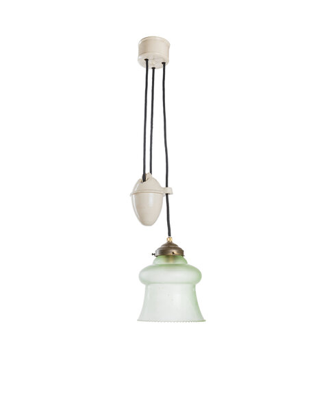 Small classic hanging lamp with porcelain pendant