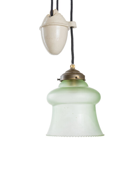 Small classic hanging lamp with porcelain pendant