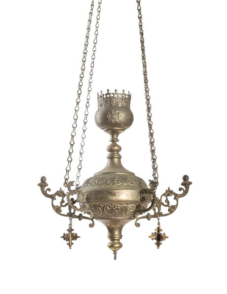 Brass hanging lamp, tea light lamp