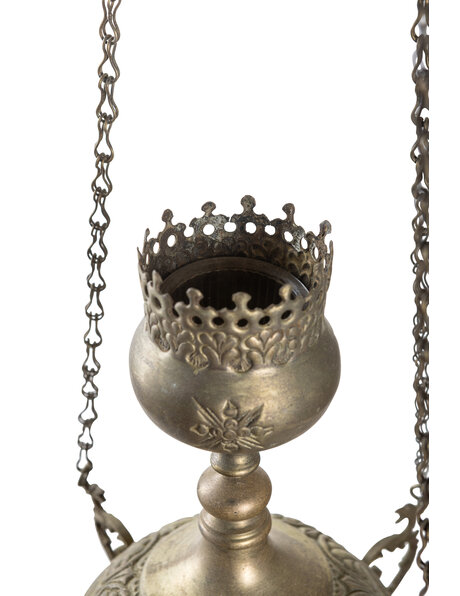 Brass hanging lamp, tea light lamp