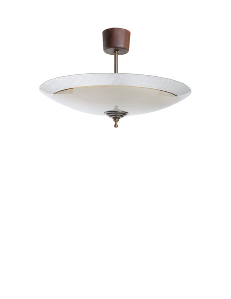 Hanging lamp, near ceiling, glass bowl