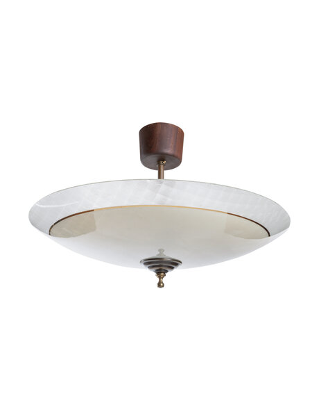 Hanglamp, dichtbij plafond, glazen schaal