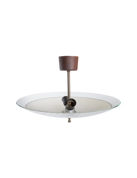 Hanglamp, dichtbij plafond, glazen schaal