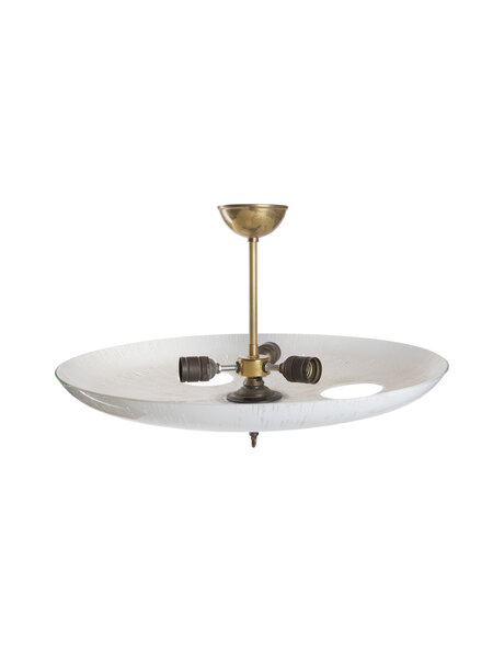 Vintage hanglamp, grote glazen schaal