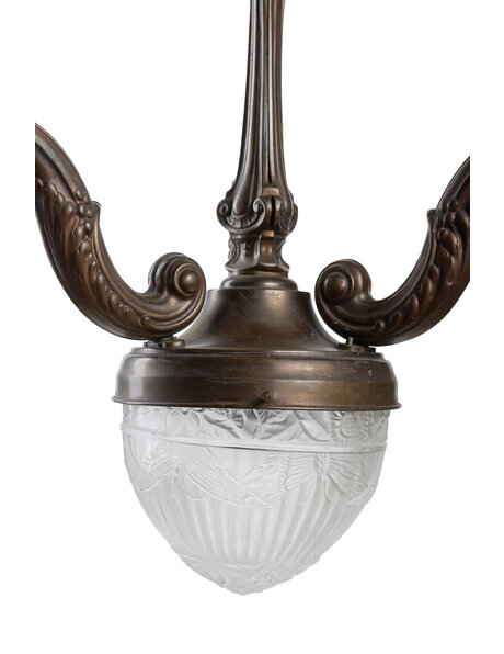 Classic hanging lamp, browned, 1930s