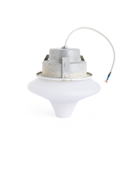 Vintage plafondlamp, inbouw spot, wit glas