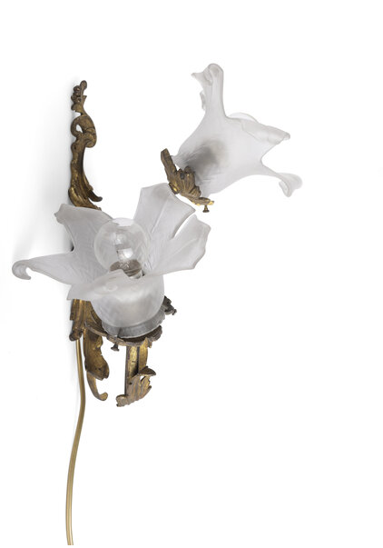 Baroque Wall Lamp, Curled Fixture, 1930s