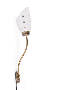 Vintage Wall Lamp, Glass on Long Stem