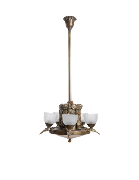 Hanging lamp, brass, 1930s, Austrian