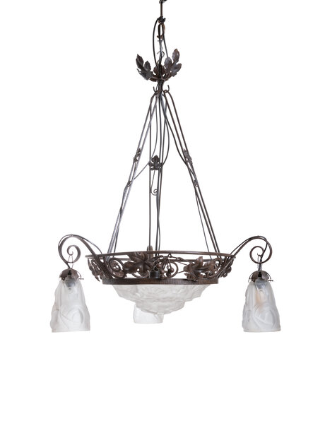 Art Deco hanglamp, matglas