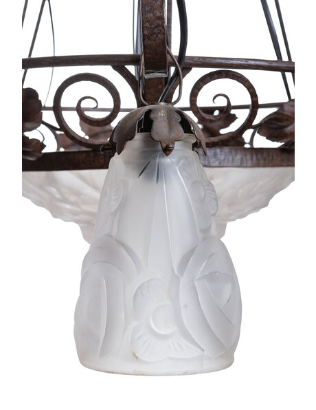 Art Deco hanglamp, matglas