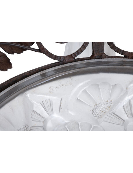 Art Deco hanglamp, matglas