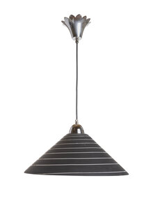 Glazen Hanglamp, Witte Spiraal, Jaren 70
