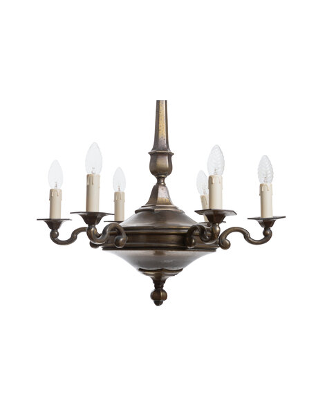 Antique chandelier with 6 candles, 1930s