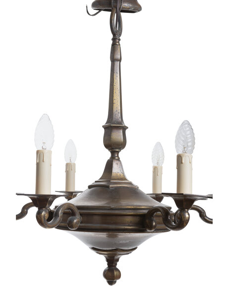 Antique chandelier with 6 candles, 1930s