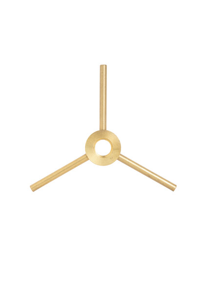 Glasdrager, Messing voor Glazen Lampenkap met 3 Gaatjes