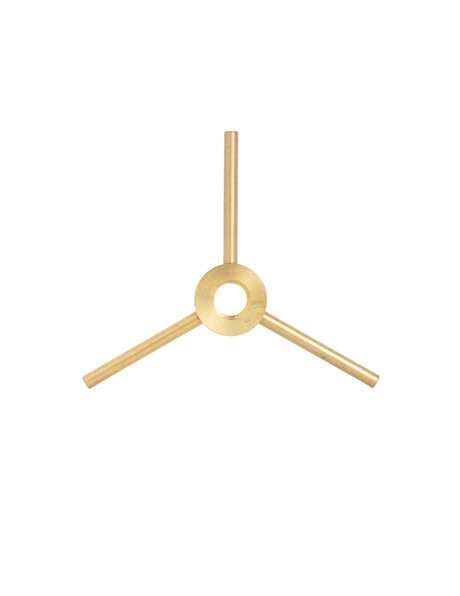 Glass support, brass, for glass with 3 holes