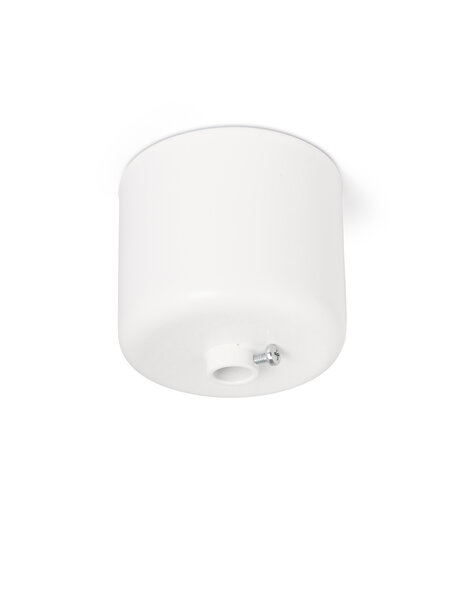 White ceiling rose, cylinder, with adjustment ring
