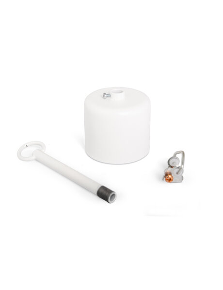 Witkleurig plafondkapje, voor aan ketting